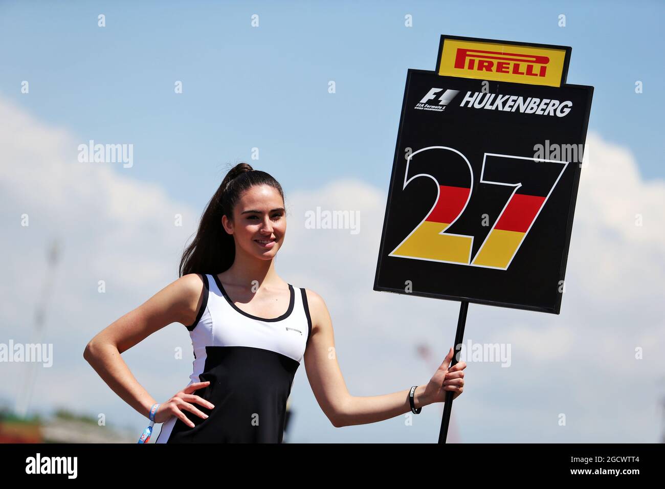 Grid girl for Nico Hulkenberg (GER) Sahara Force India F1. Spanish Grand Prix, Sunday 17th May 2016. Barcelona, Spain. Stock Photo