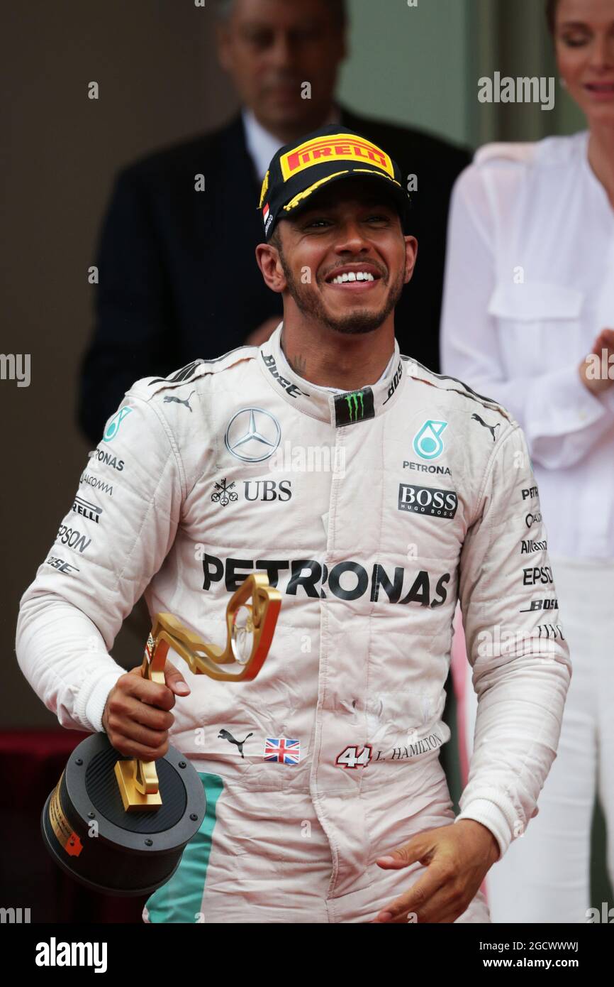 Race winner Lewis Hamilton (GBR) Mercedes AMG F1 celebrates on the ...