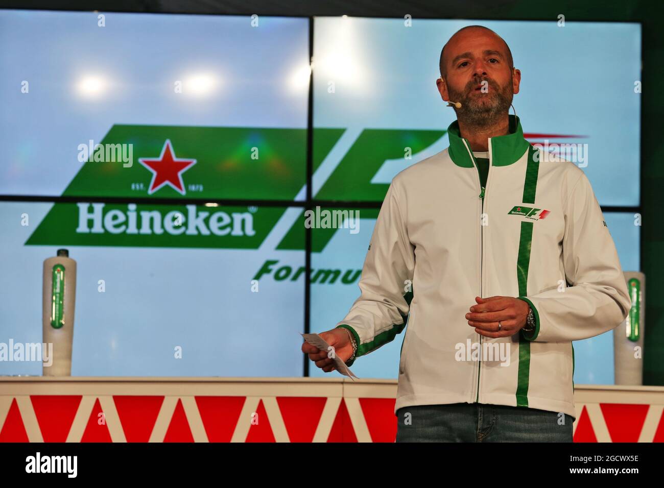 Gianluca di Tondo (ITA) Heineken Global Head of Brand anounces an F1 sponsorship deal. Canadian Grand Prix, Thursday 9th June 2016. Montreal, Canada. Stock Photo