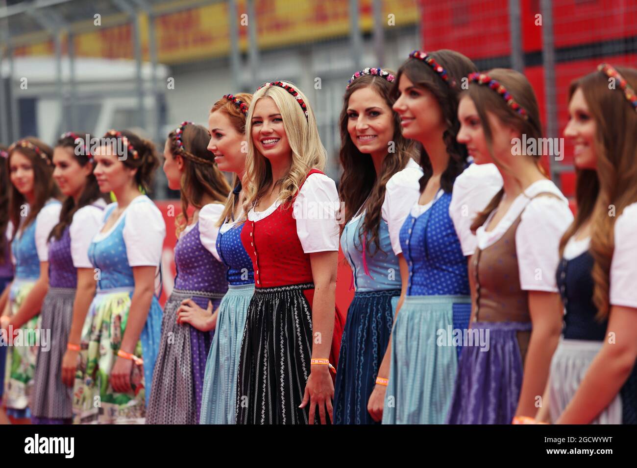 Formula Una girls on the drivers parade. Austrian Grand Prix, Sunday ...