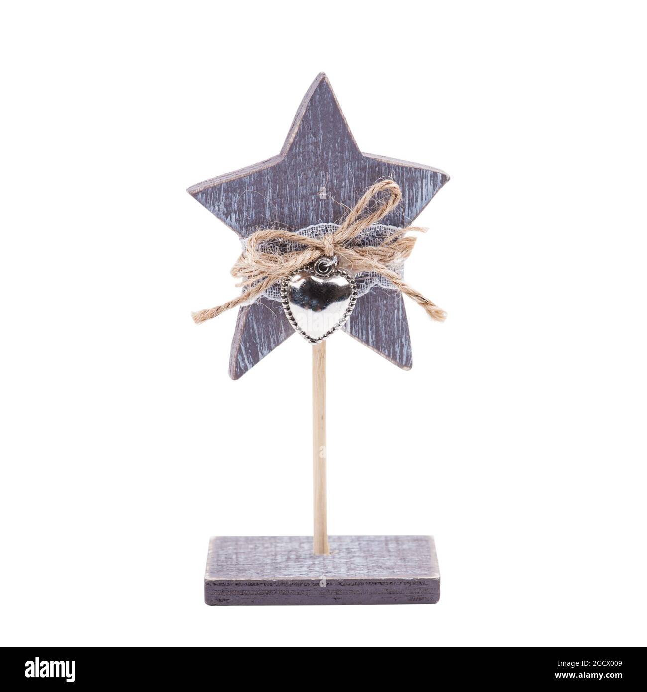 Christmas decoration wooden star isolated on white background Stock ...