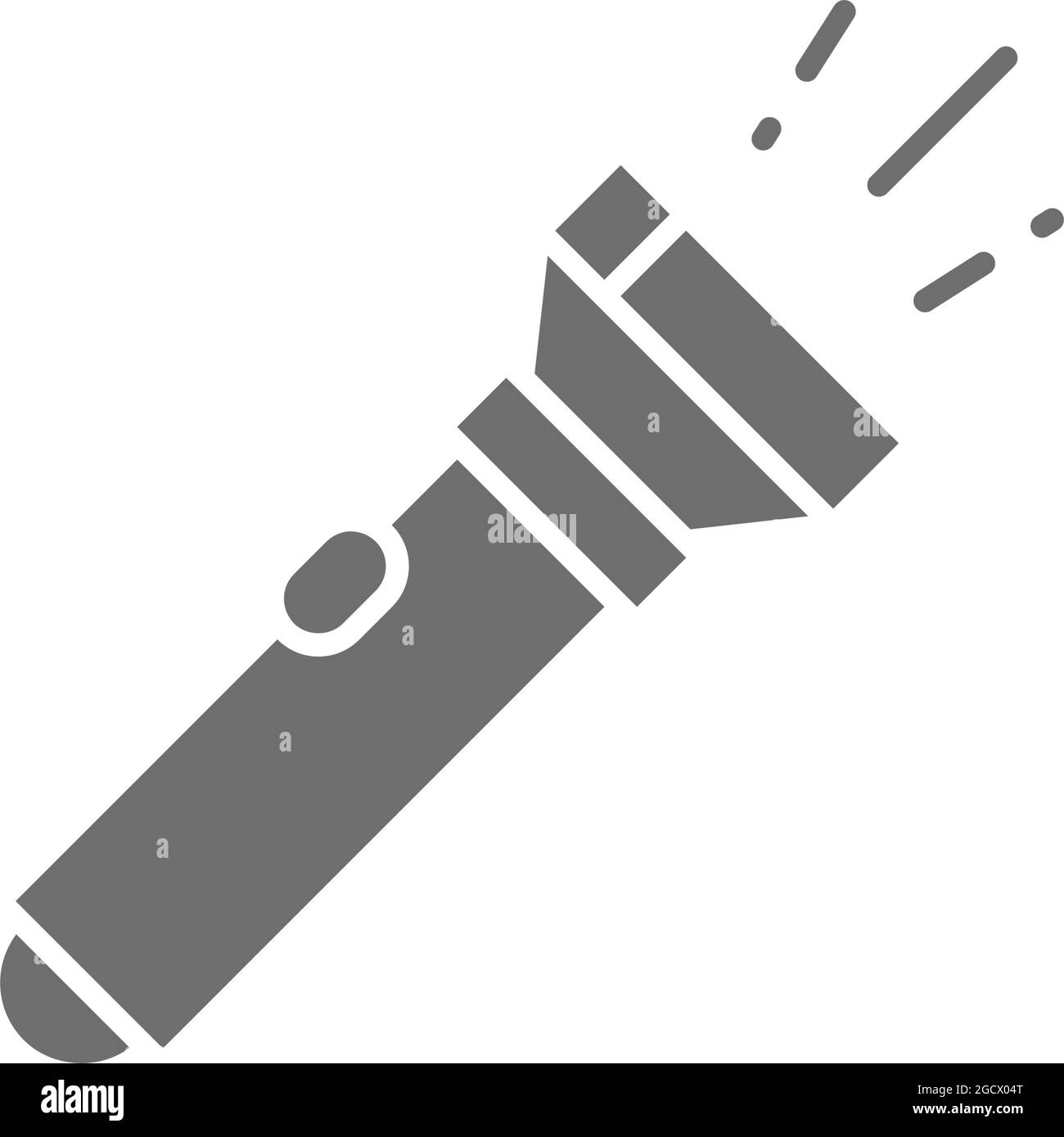 Flashlight, camp lamp grey icon. Isolated on white background Stock Vector