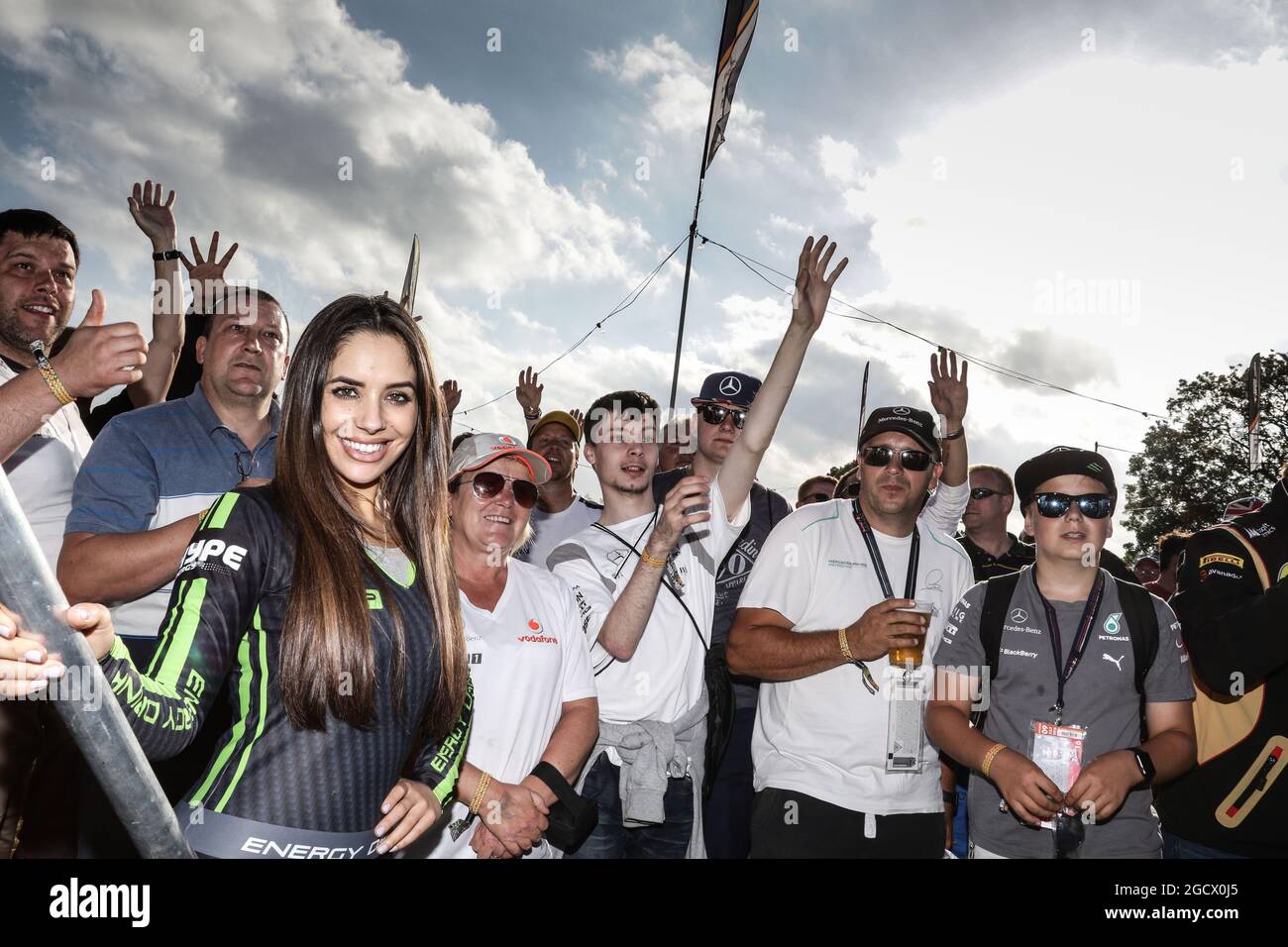Sahara Force India F1 Team Fan Zone at Woodlands Campsite. British Grand Prix, Friday 8th July 2016. Silverstone, England. Stock Photo