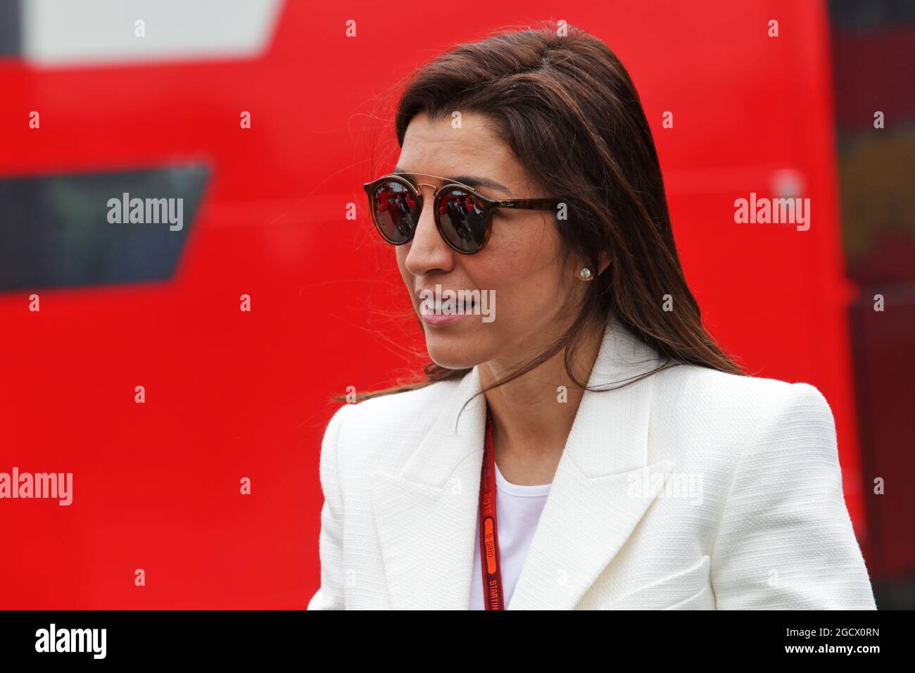Fabiana Flosi (BRA), wife of Bernie Ecclestone (GBR). British Grand Prix, Sunday 10th July 2016. Silverstone, England. Stock Photo