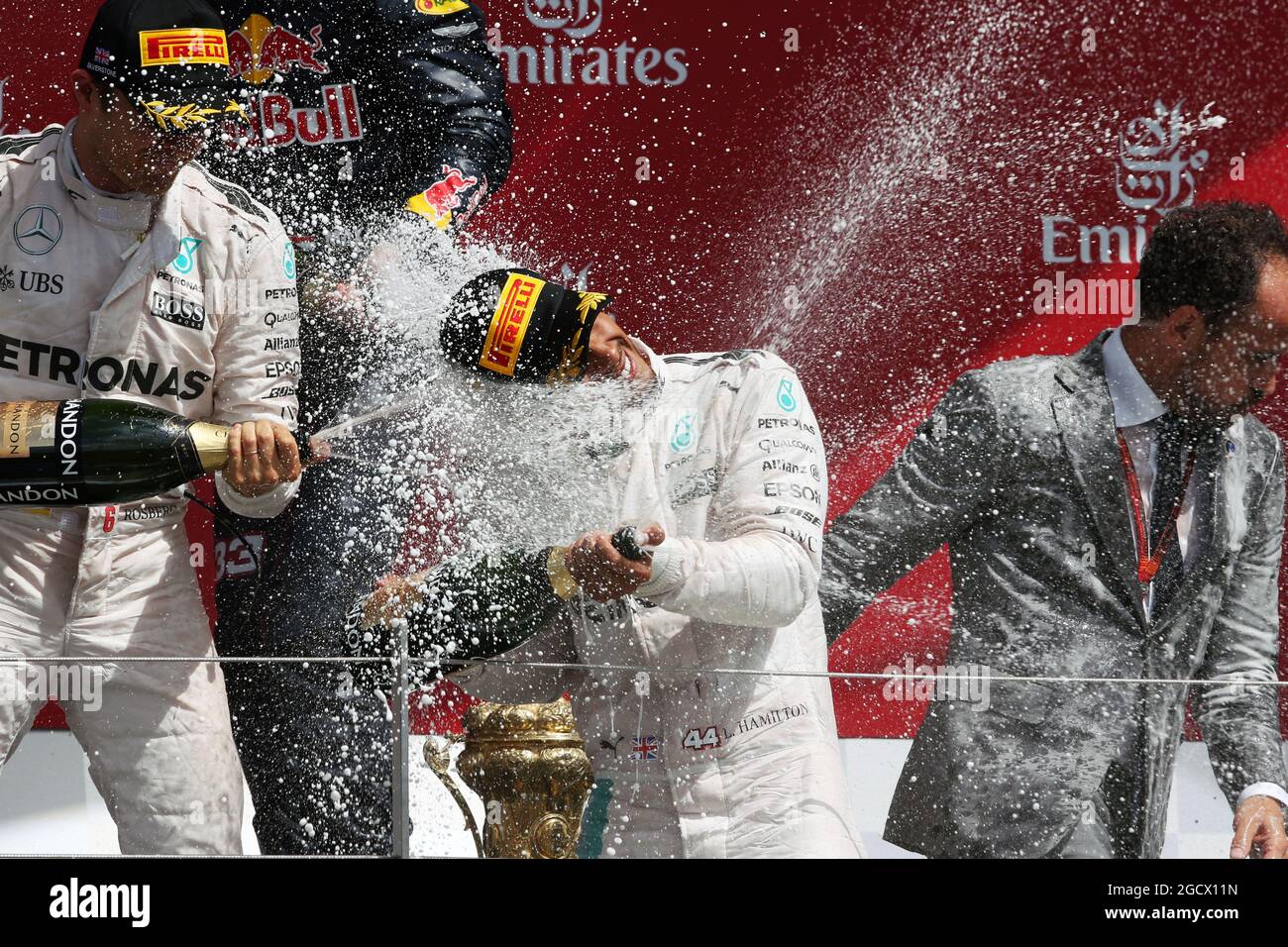 Race Winner Lewis Hamilton Gbr Mercedes Amg F1 Celebrates With The Champagne On The Podium 