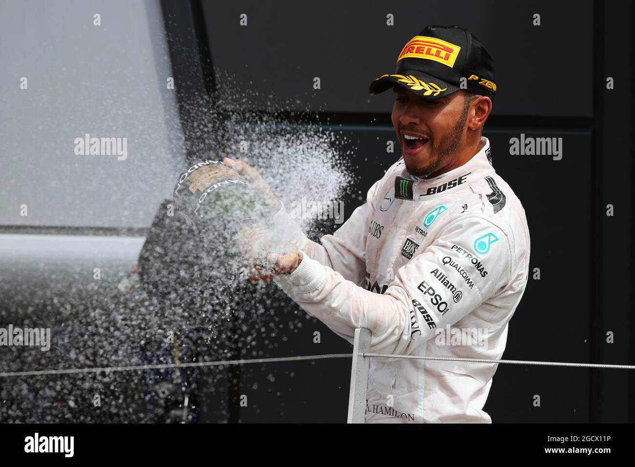 Race Winner Lewis Hamilton Gbr Mercedes Amg F1 Celebrates With The Champagne On The Podium 