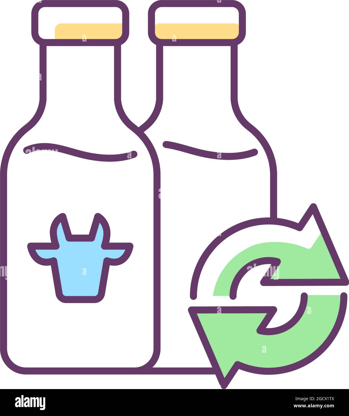 Glass bottles natural milk Stock Vector Images - Alamy