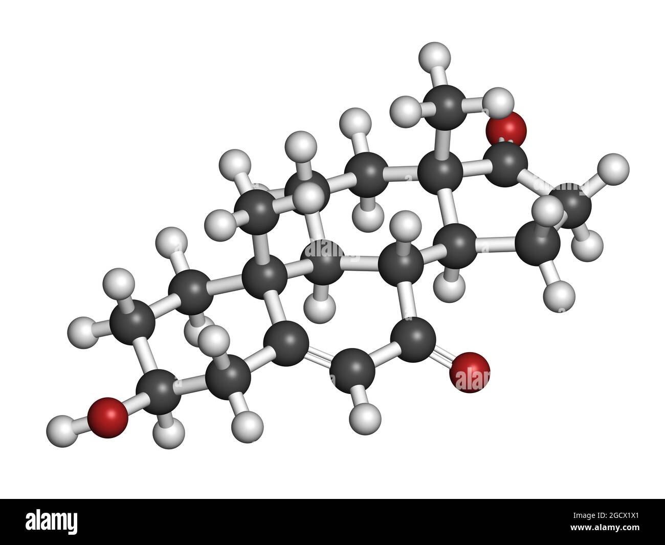 7-Ketodehydroepiandrosterone or 7-keto-DHEA molecule. 3D rendering. Stock Photo
