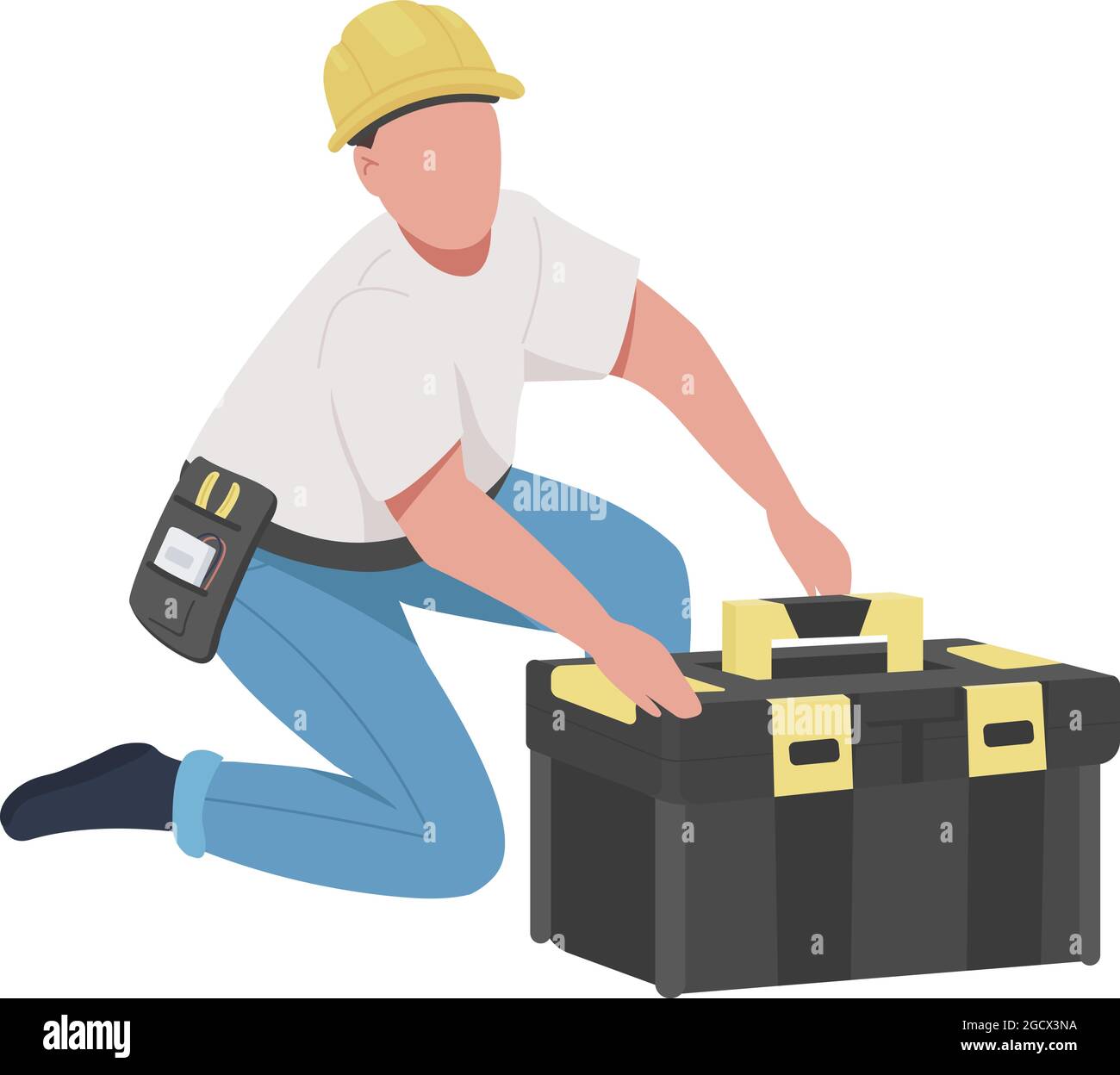 Maintenance technician semi flat color vector character Stock Vector