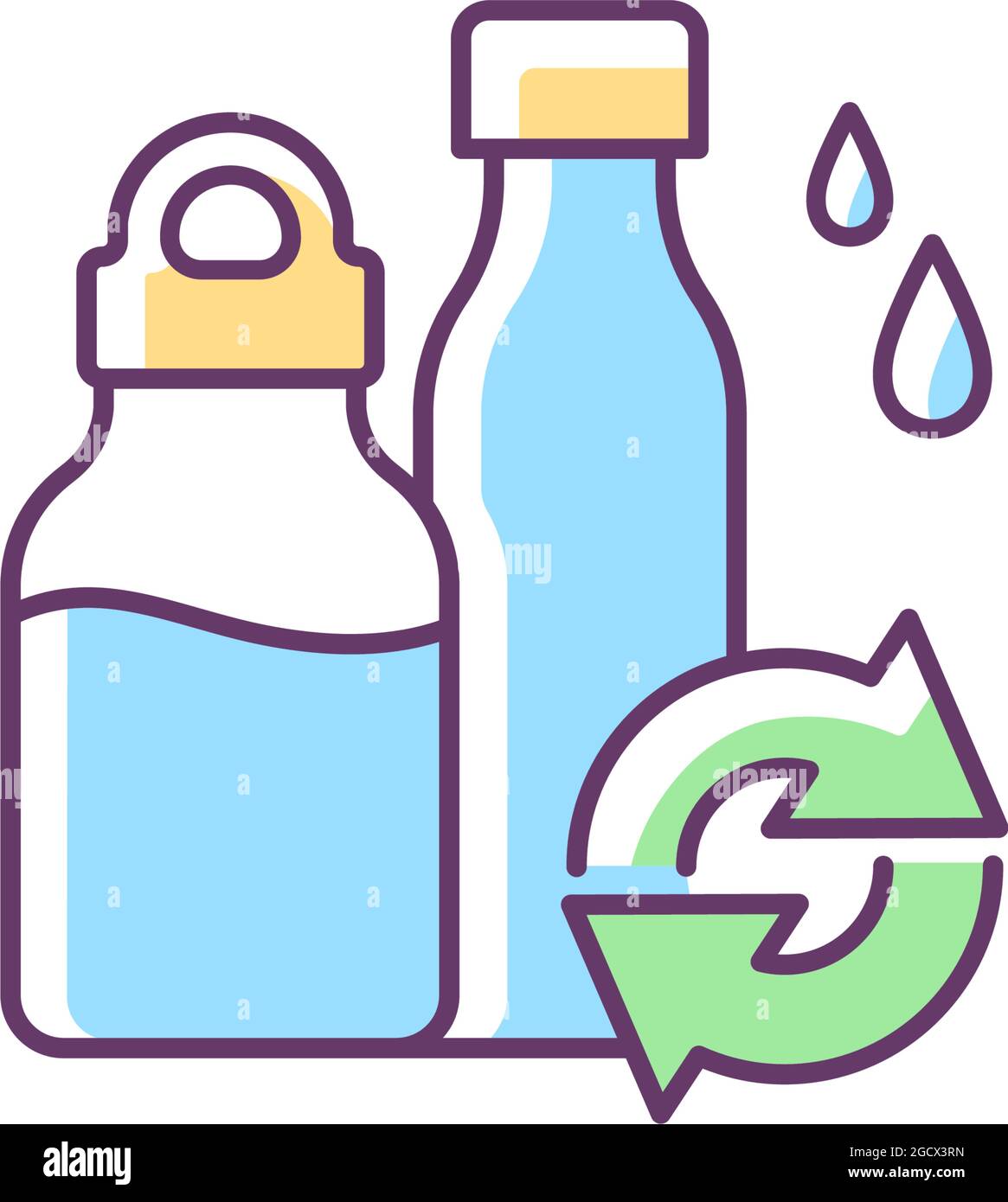 Water bottles refill RGB color icon Stock Vector Image & Art Alamy