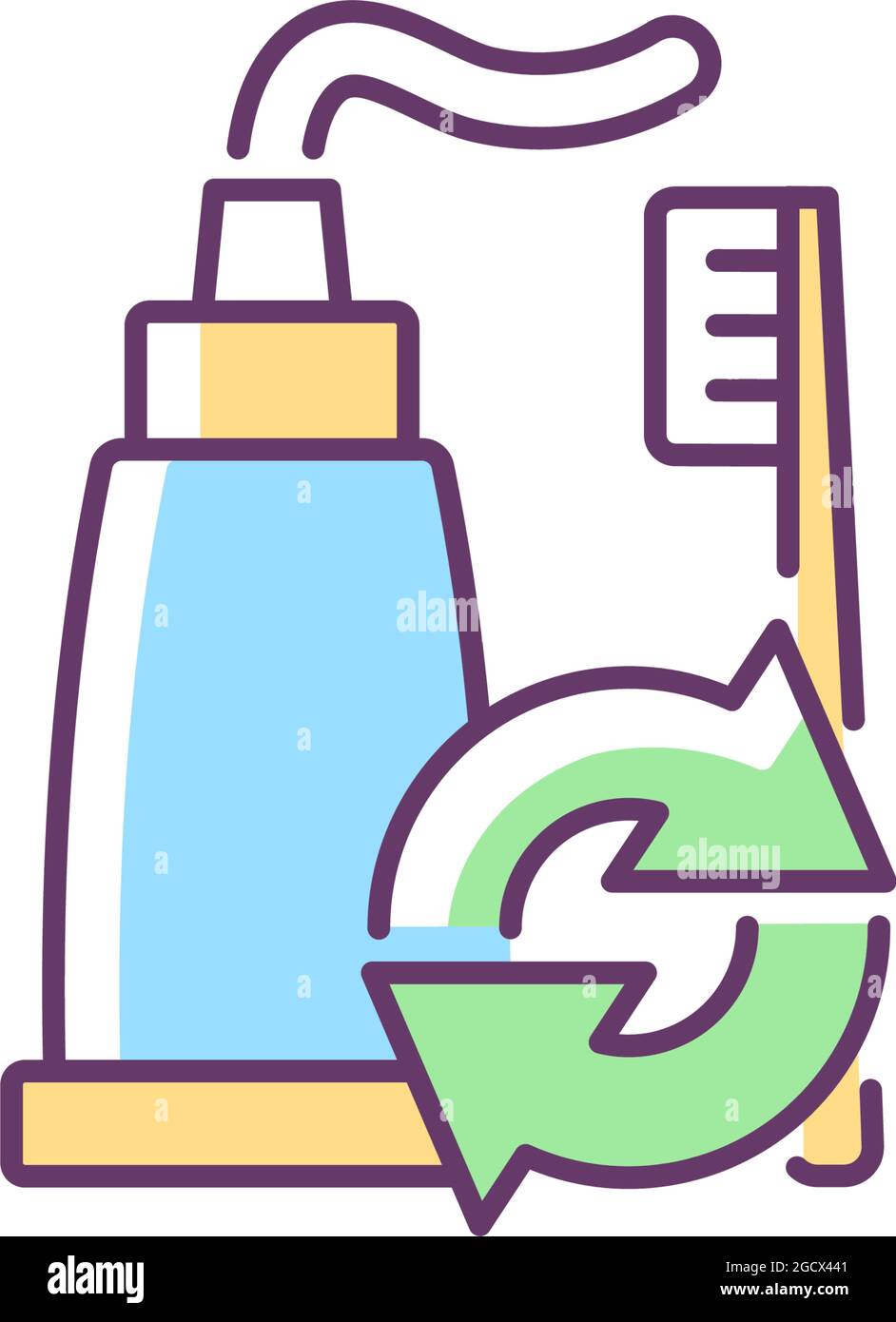 Toothpaste refill RGB color icon Stock Vector