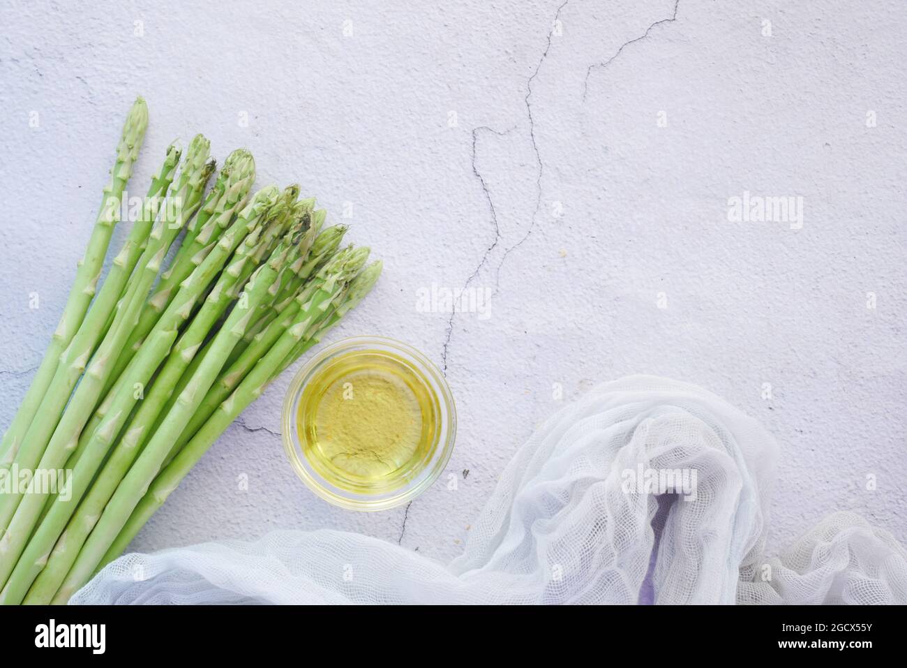 Asparagus green on white background close up , Stock Photo