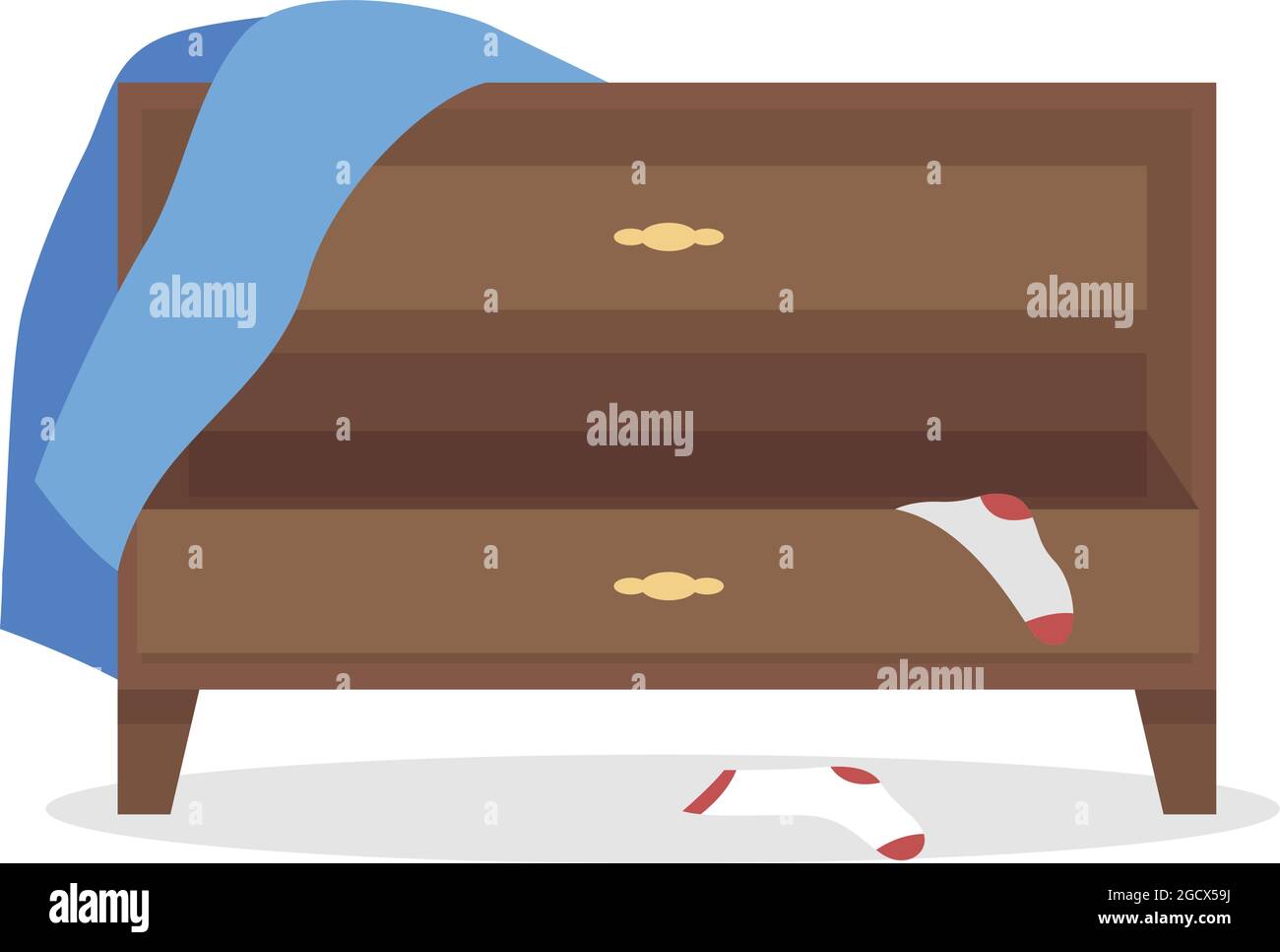 Sideboard in mess semi flat color vector object Stock Vector