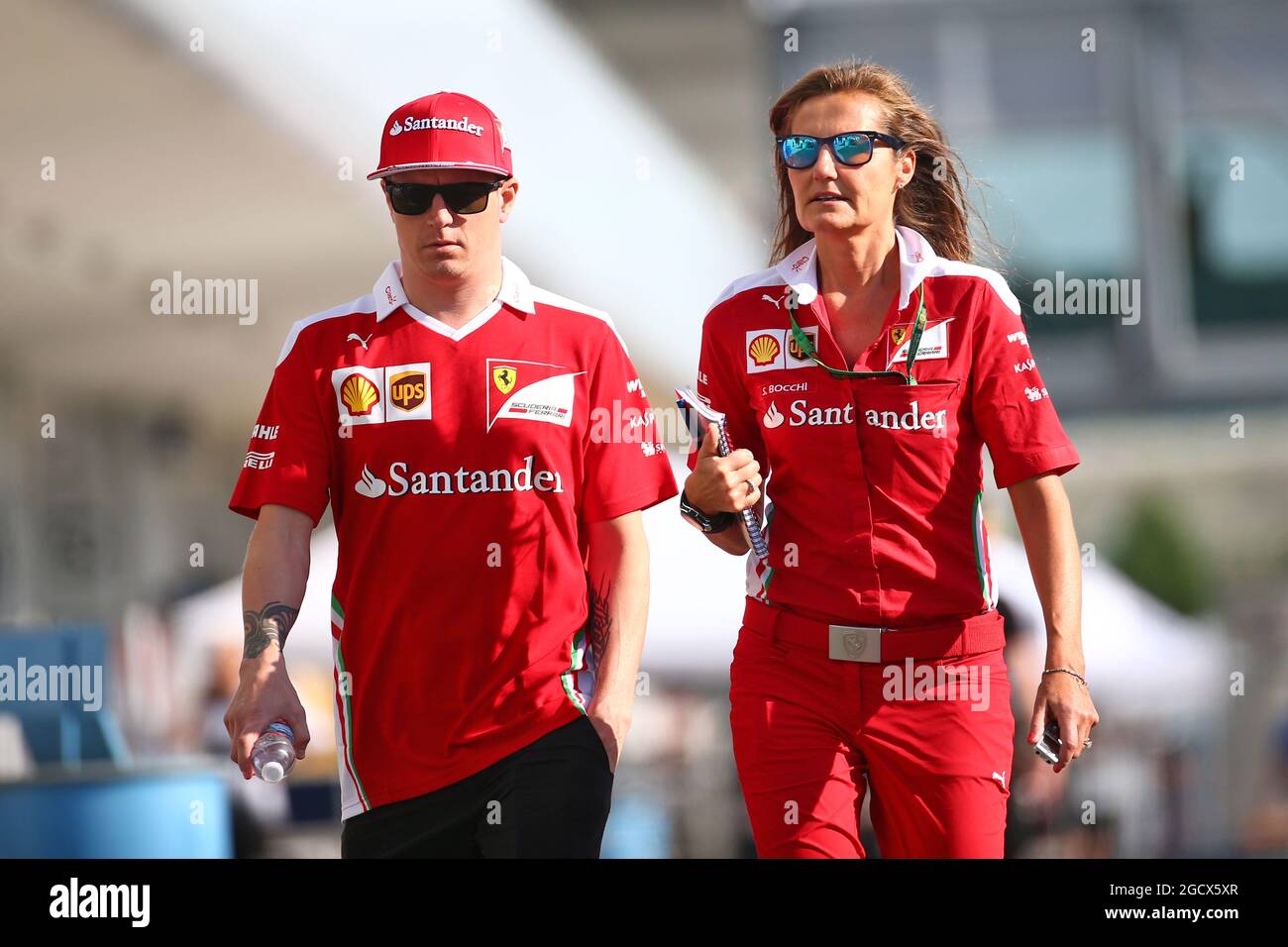 Kimi Raikkonen (FIN) Ferrari with Stefania Bocchi (ITA) Ferrari Press  Officer. Japanese Grand Prix, Thursday 6th October 2016. Suzuka, Japan  Stock Photo - Alamy
