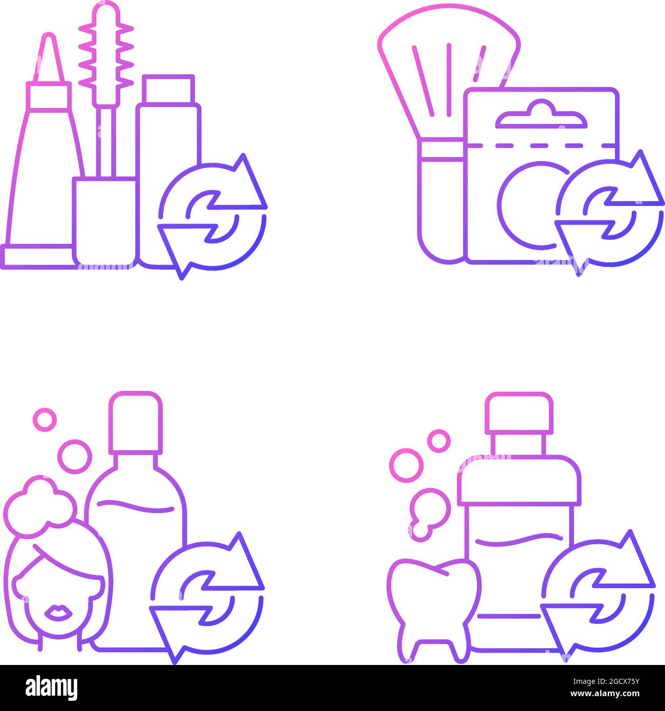 Reusable options gradient linear vector icons set Stock Vector
