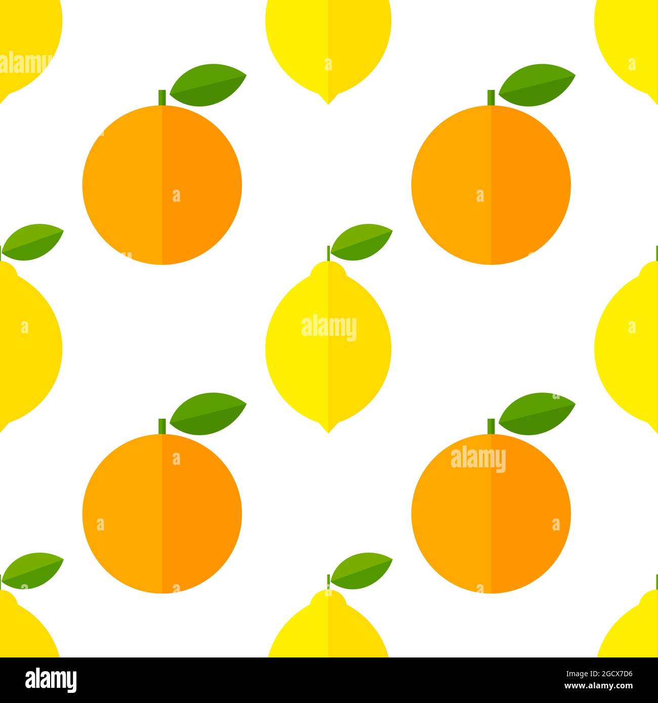 Oranges and lemons fruit seamless pattern. Vector illustration Stock ...
