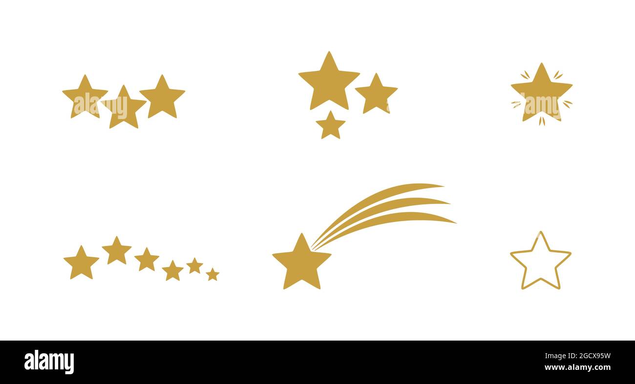 Gold stars icons collection. Christmas vector illustration Stock Vector ...