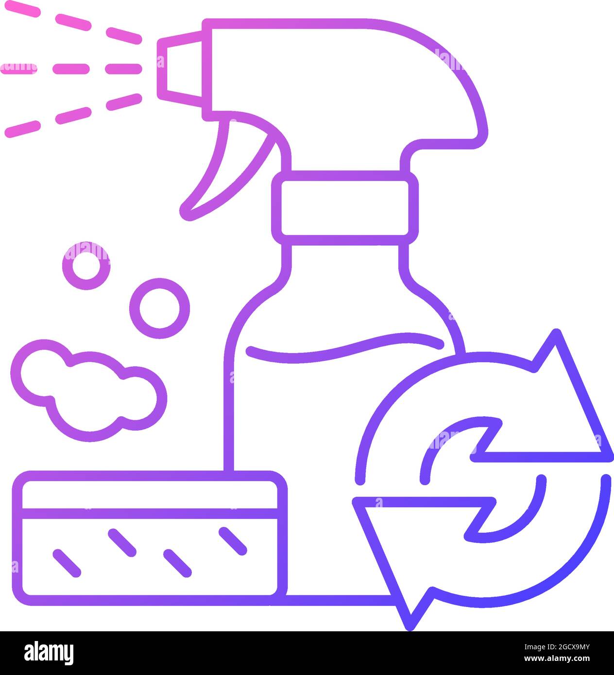 Refillable cleaning bottle gradient linear vector icon Stock Vector
