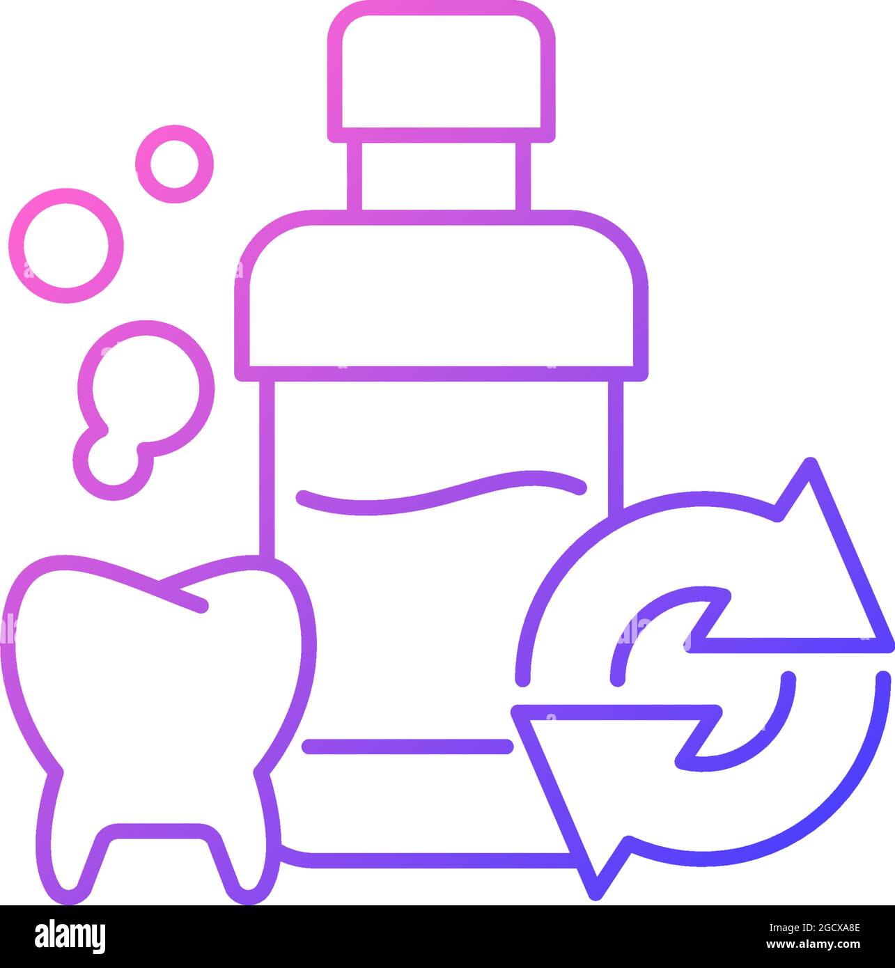 Mouthwash refill gradient linear vector icon Stock Vector