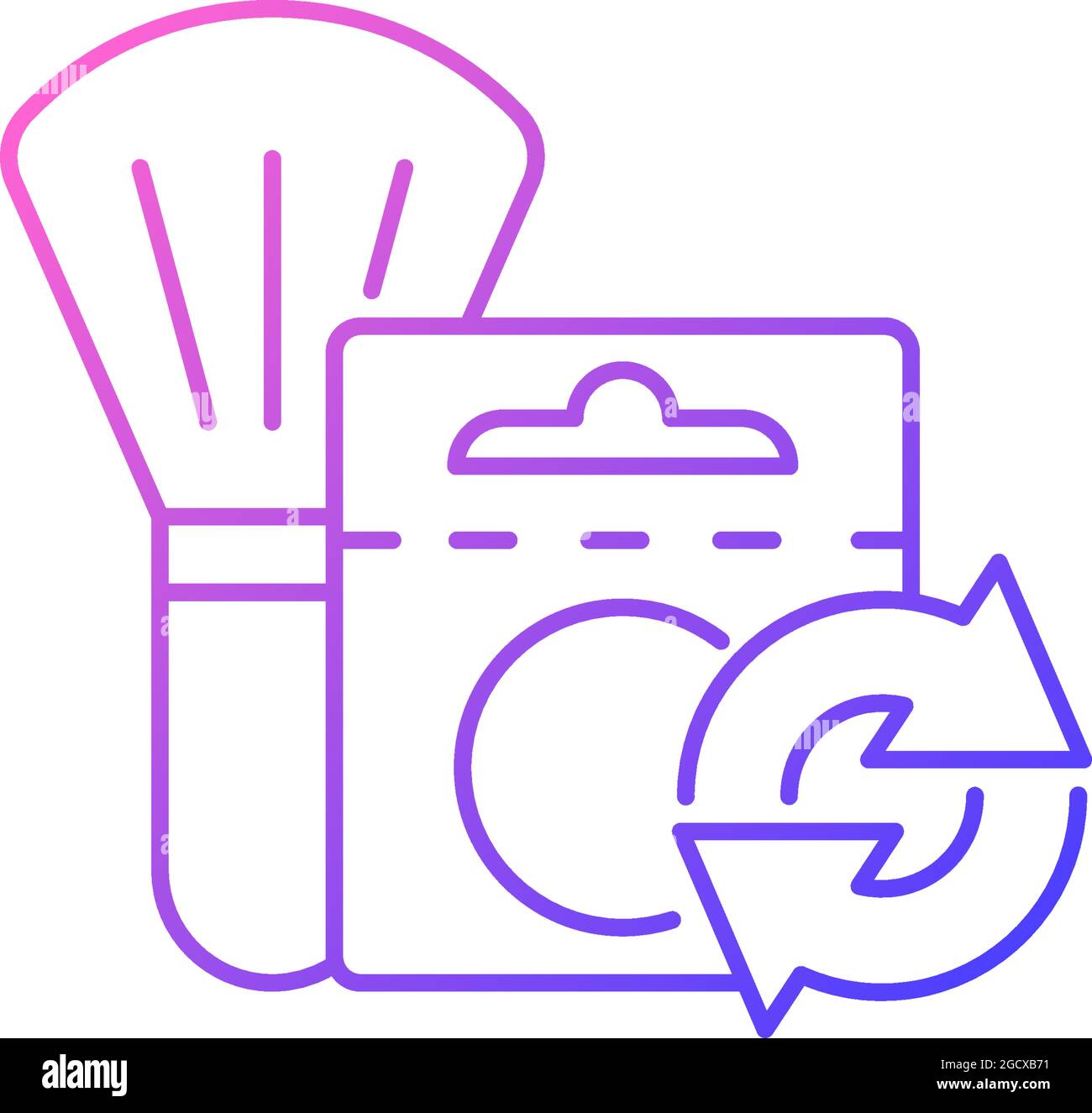 Blush refill gradient linear vector icon Stock Vector