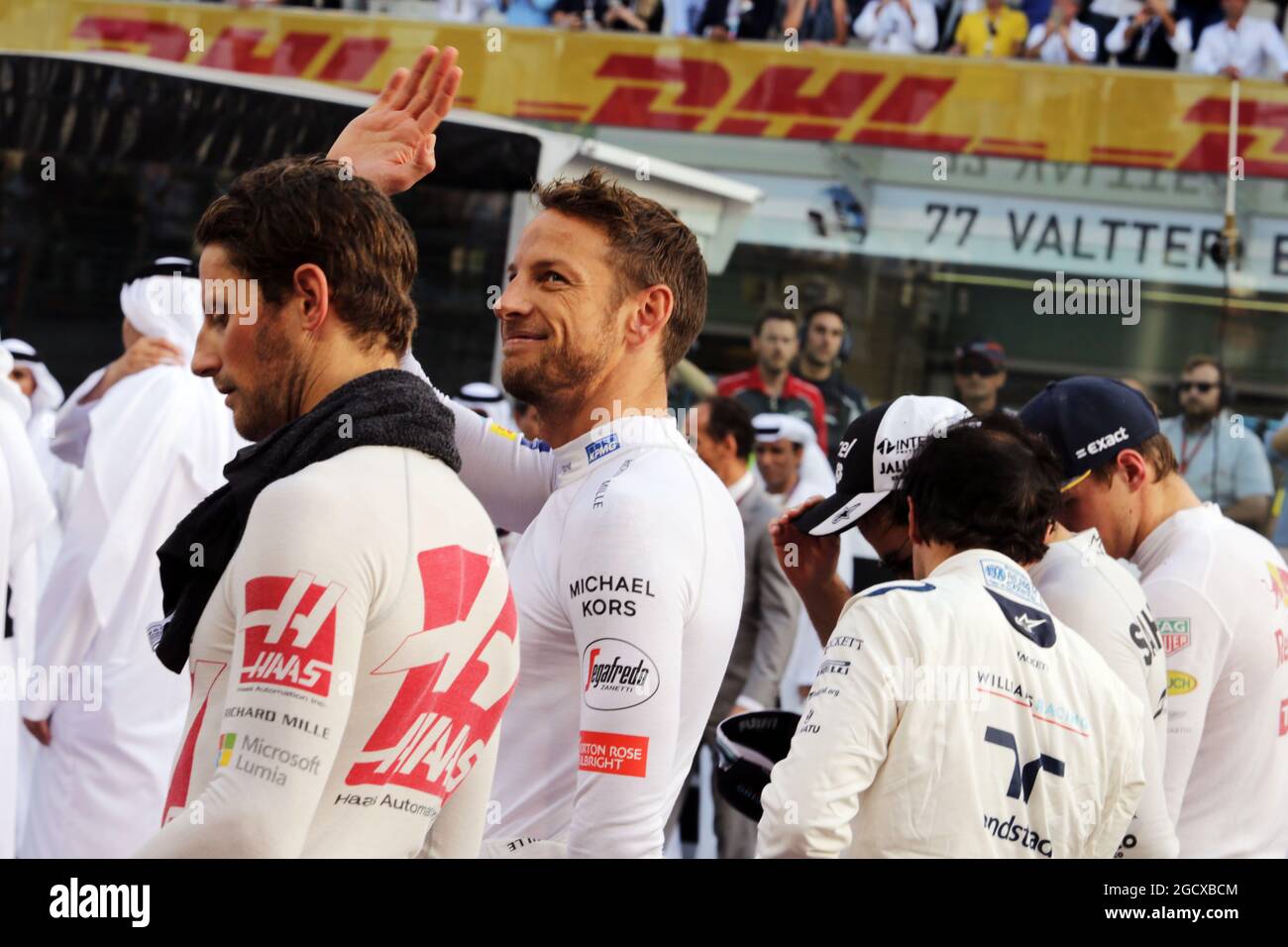 Mclaren as grid observes national anthem hi-res stock photography and ...