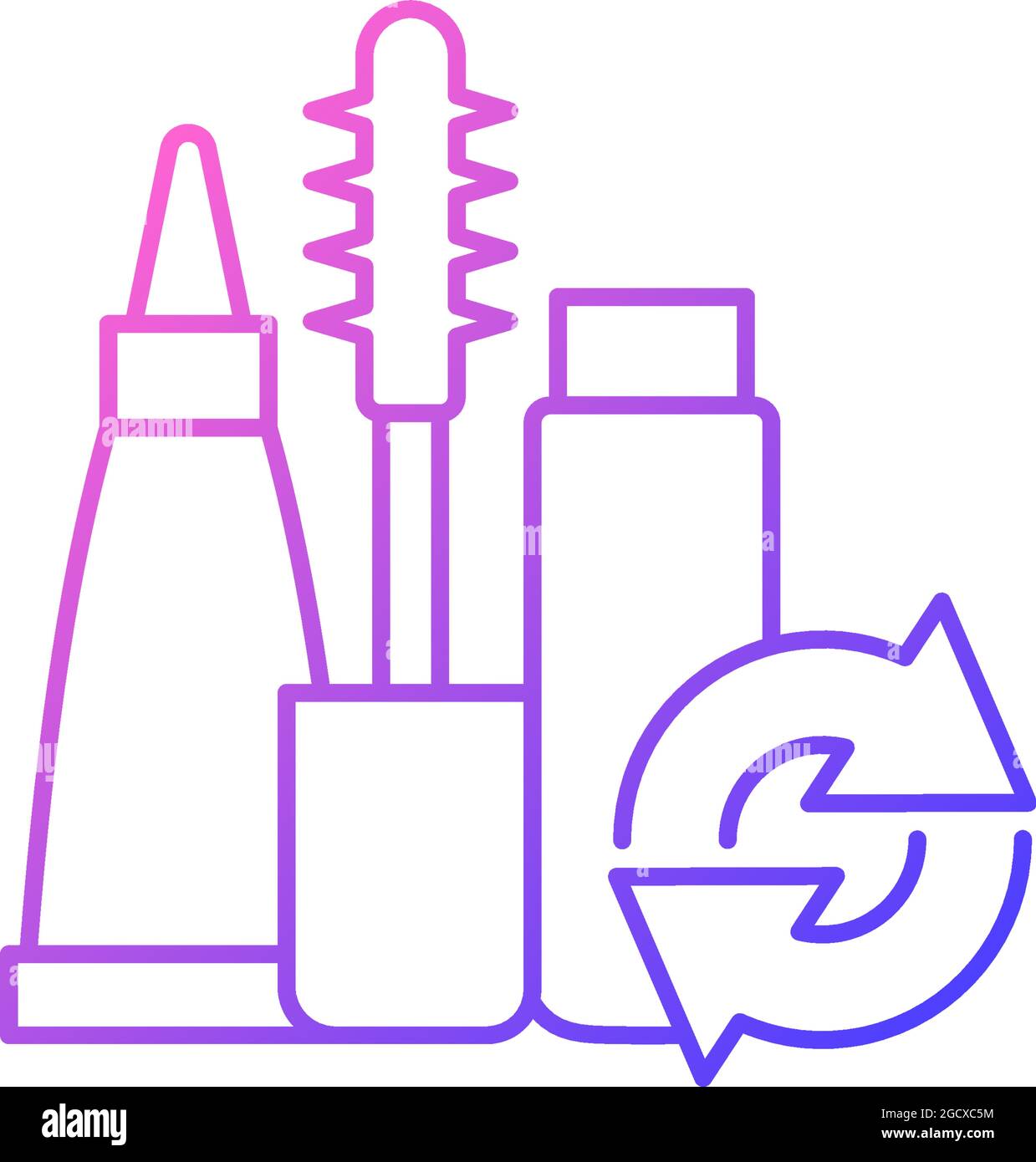 Refillable mascara gradient linear vector icon Stock Vector
