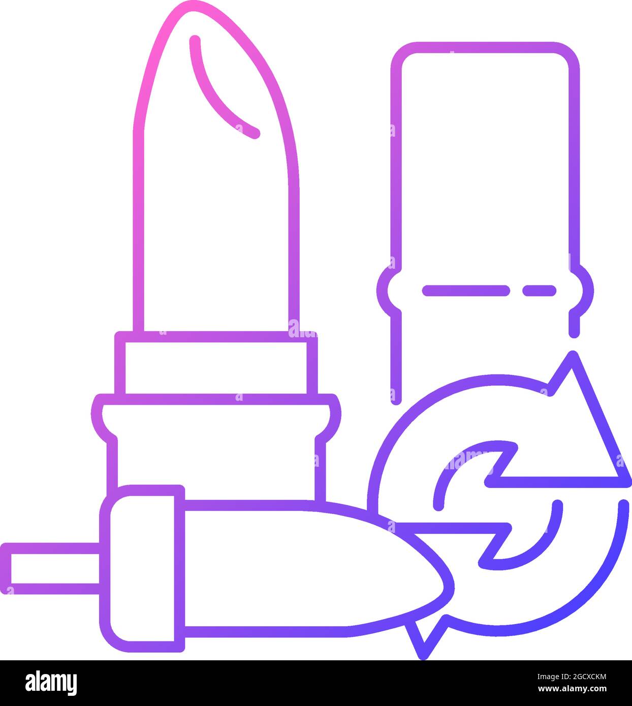 Refillable lipstick gradient linear vector icon Stock Vector