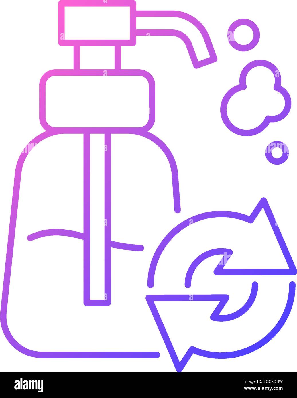 Refillable soap dispenser gradient linear vector icon Stock Vector