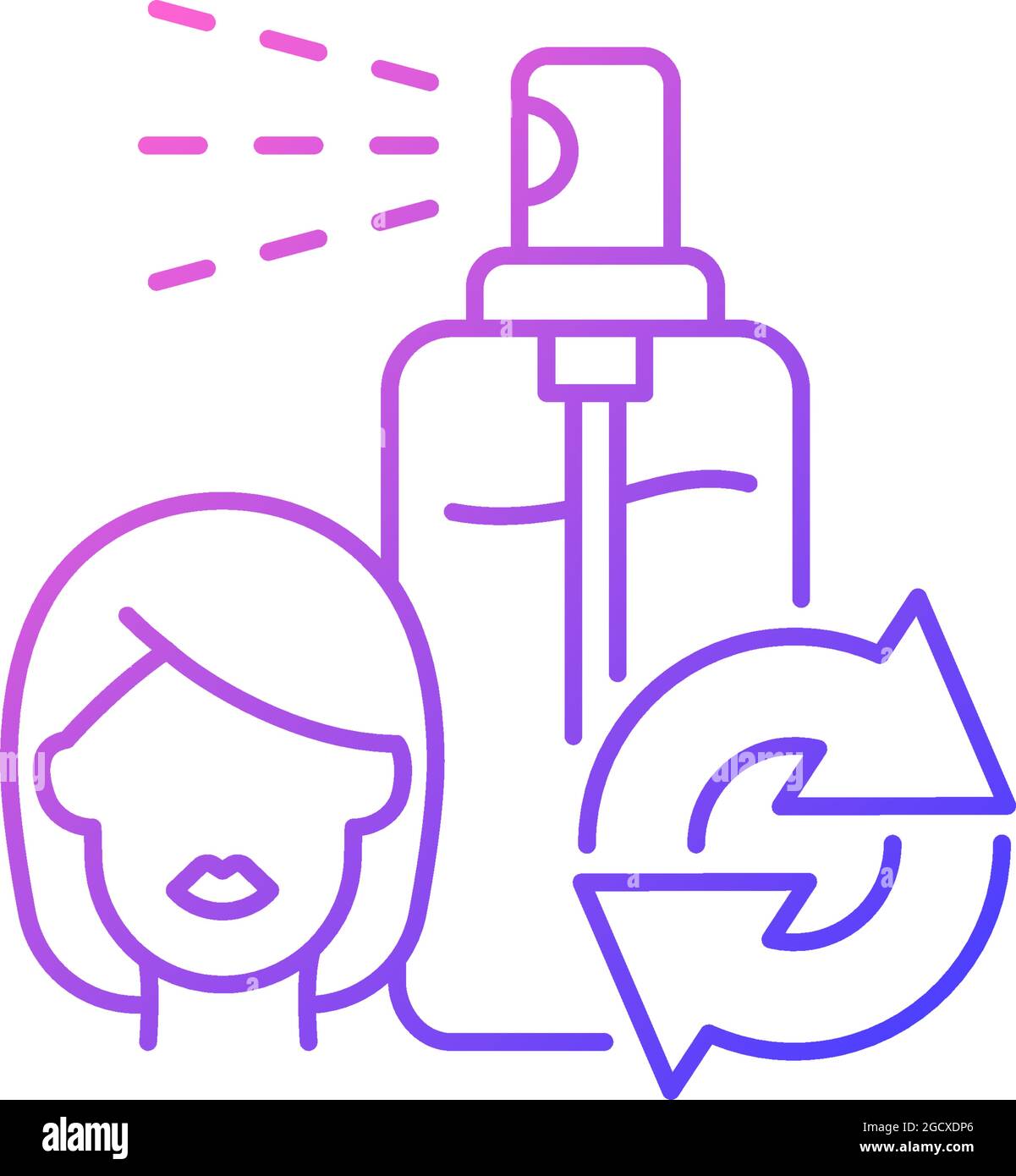Hairspray refill gradient linear vector icon Stock Vector