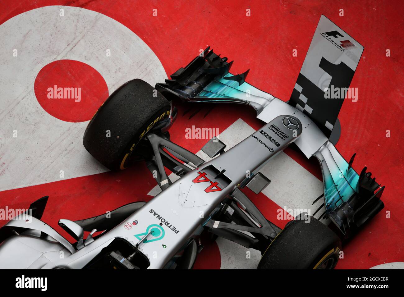 Mercedes amg f1 w08 of race winner lewis hamilton hi-res stock ...