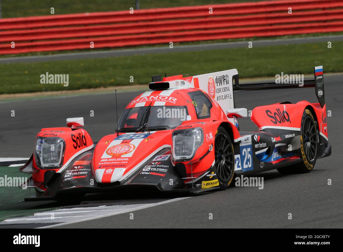 Roberto Gonzalez (MEX) / Simon Trummer (SUI) / Vitaly Petrov (RUS) #25 CEFC Manor TRS Racing, Oreca 07 - Gibson. FIA World Endurance Championship, Round 1, Sunday 16th April 2017. Silverstone, England. Stock Photo