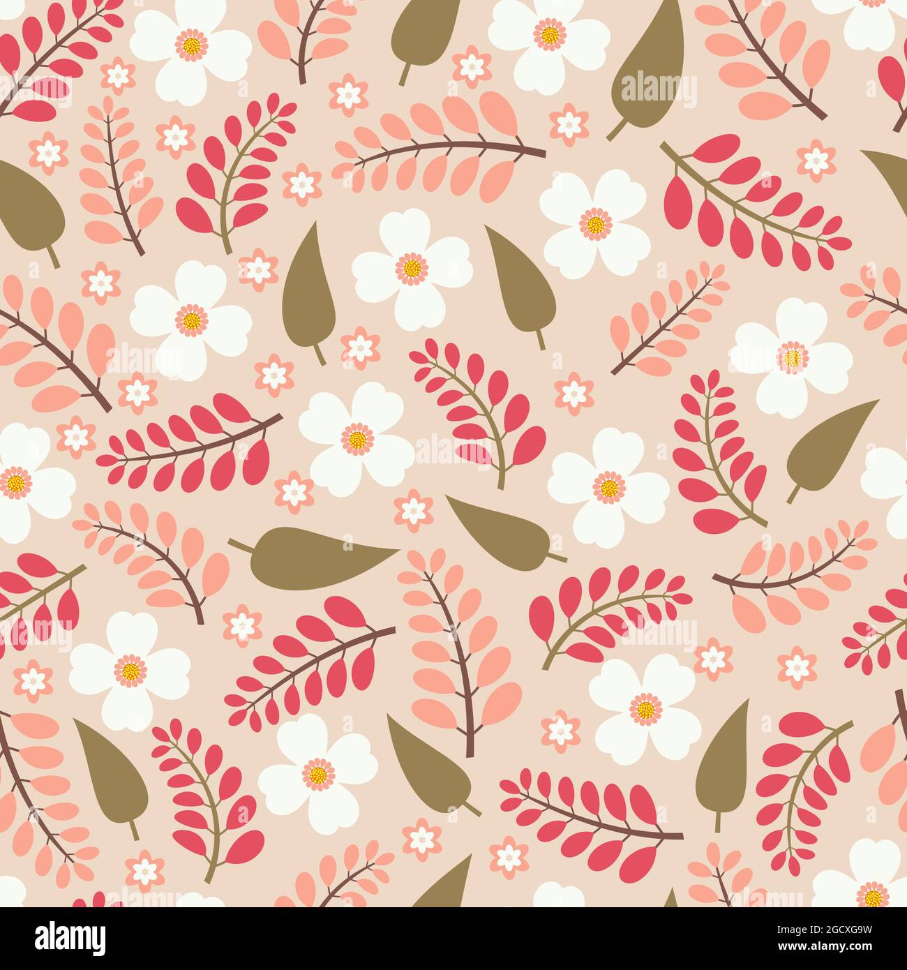 Elegant trendy ditsy floral texture vector repeating pattern comprising  beautiful vibrant flowers and leaves with white background Stock Vector  Image & Art - Alamy
