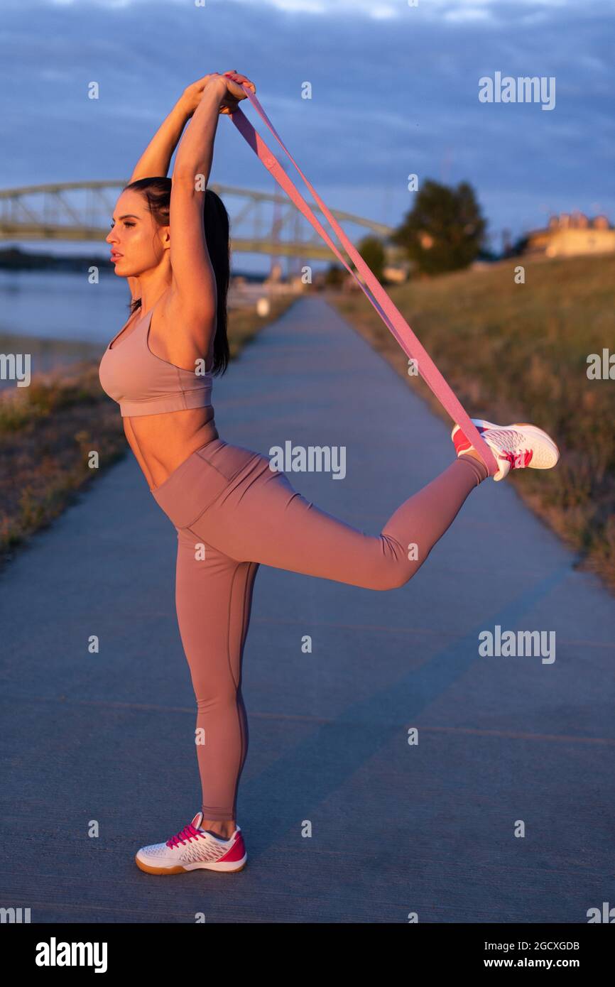 Stretching rubber exercise sale