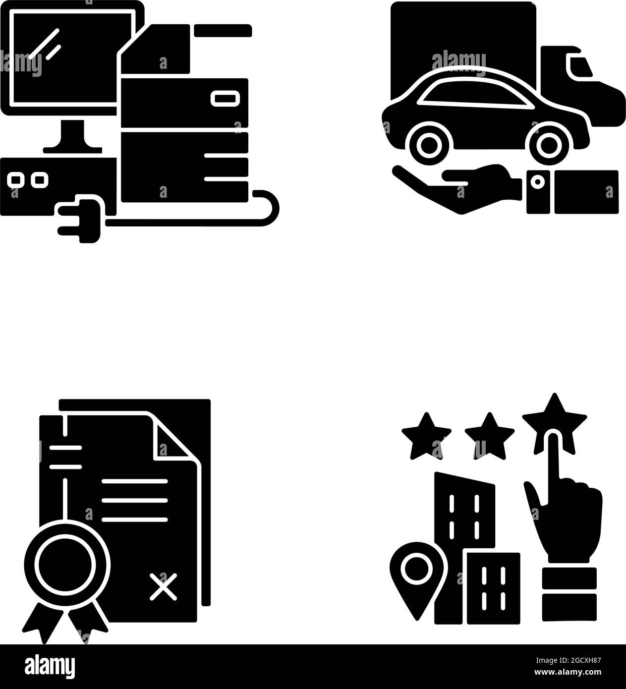 Company image black glyph icons set on white space Stock Vector Image ...