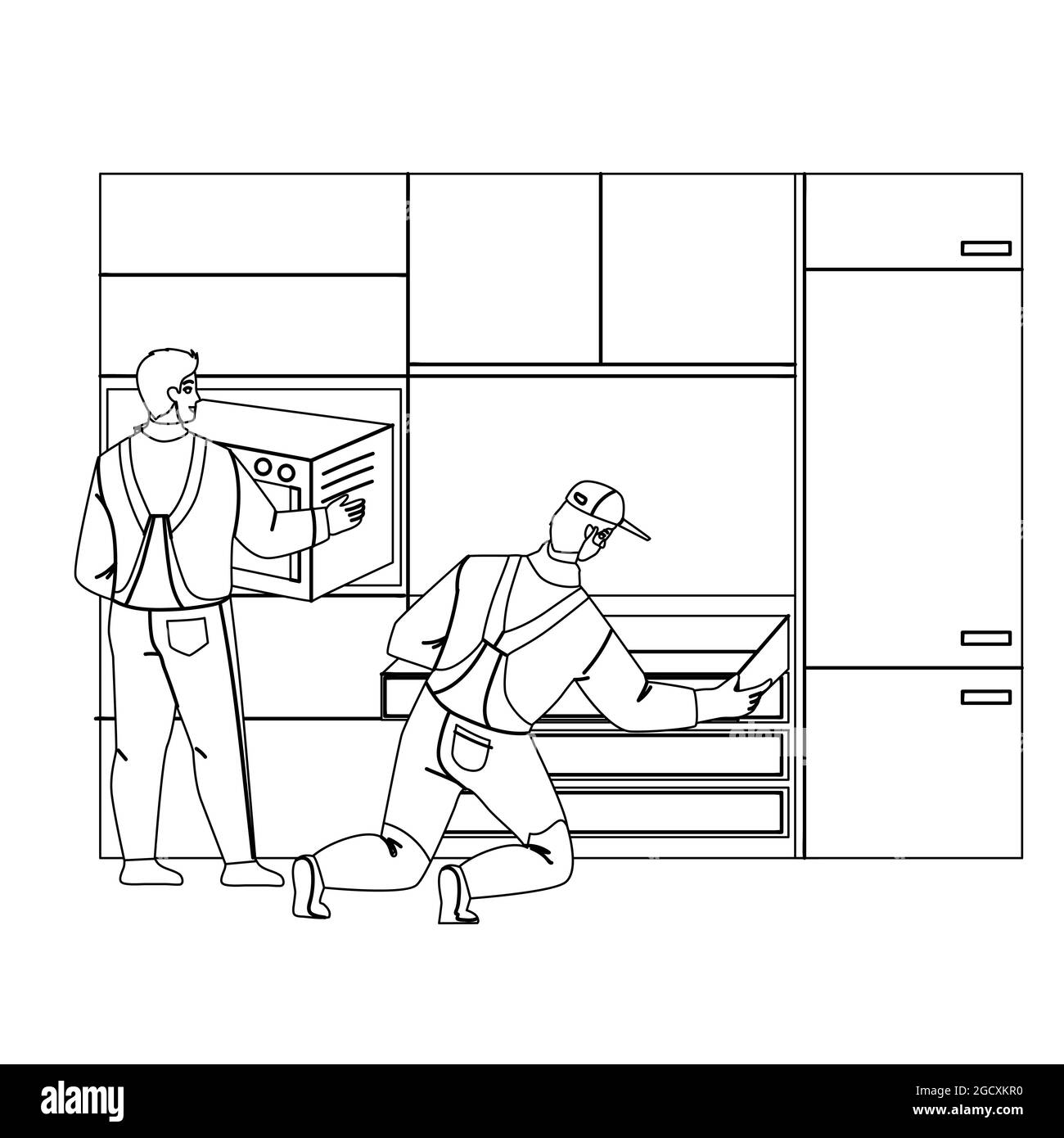 Installing cabinets Stock Vector Images Alamy Installing cabinets Stock Vector Images Alamy