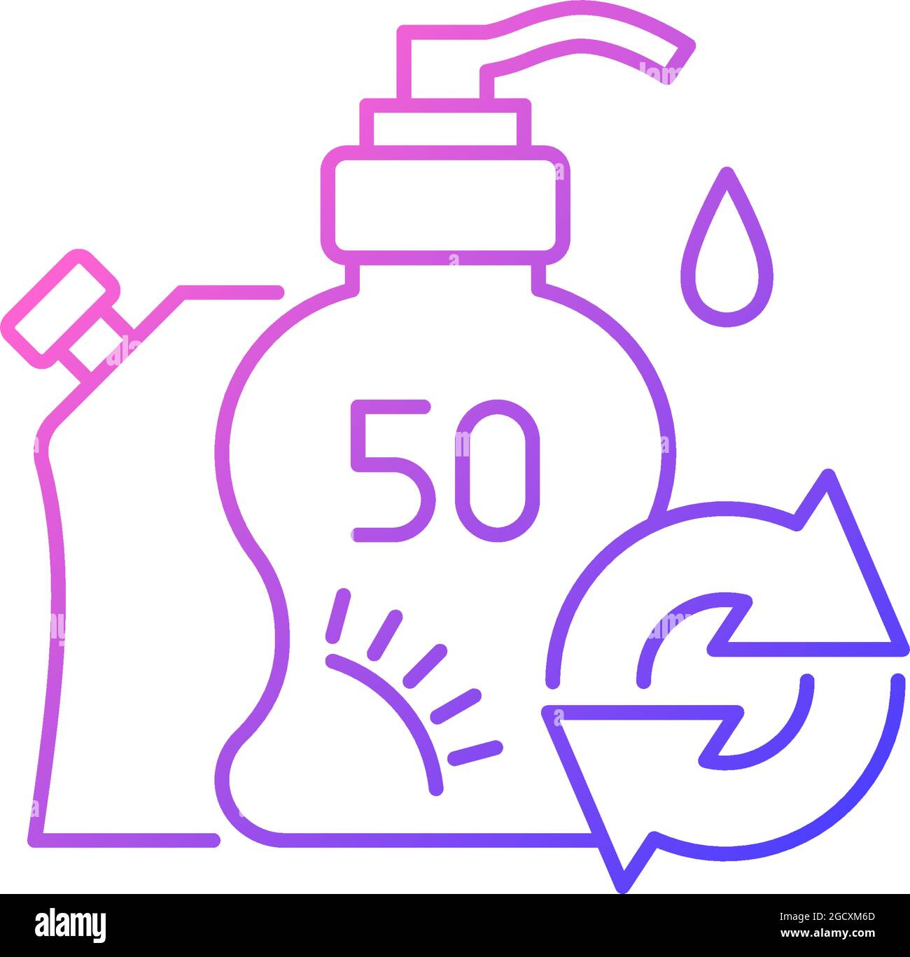 Sunscreen refill gradient linear vector icon Stock Vector