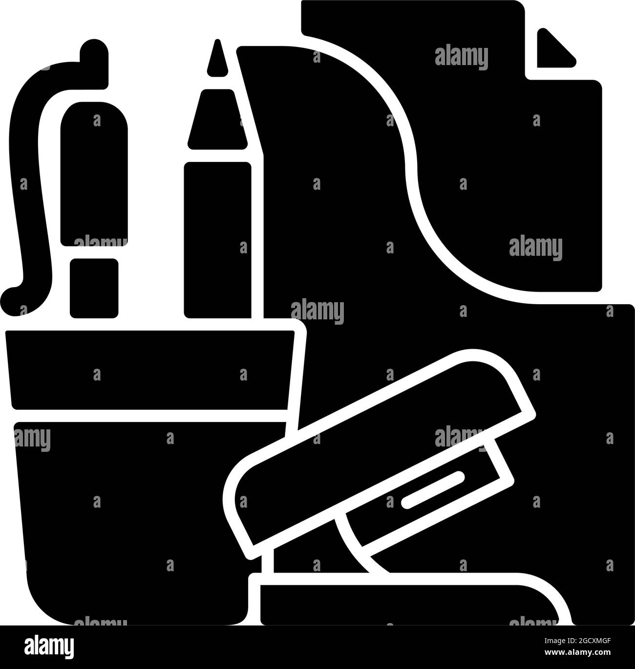 Office supplies black glyph icon Stock Vector Image & Art Alamy