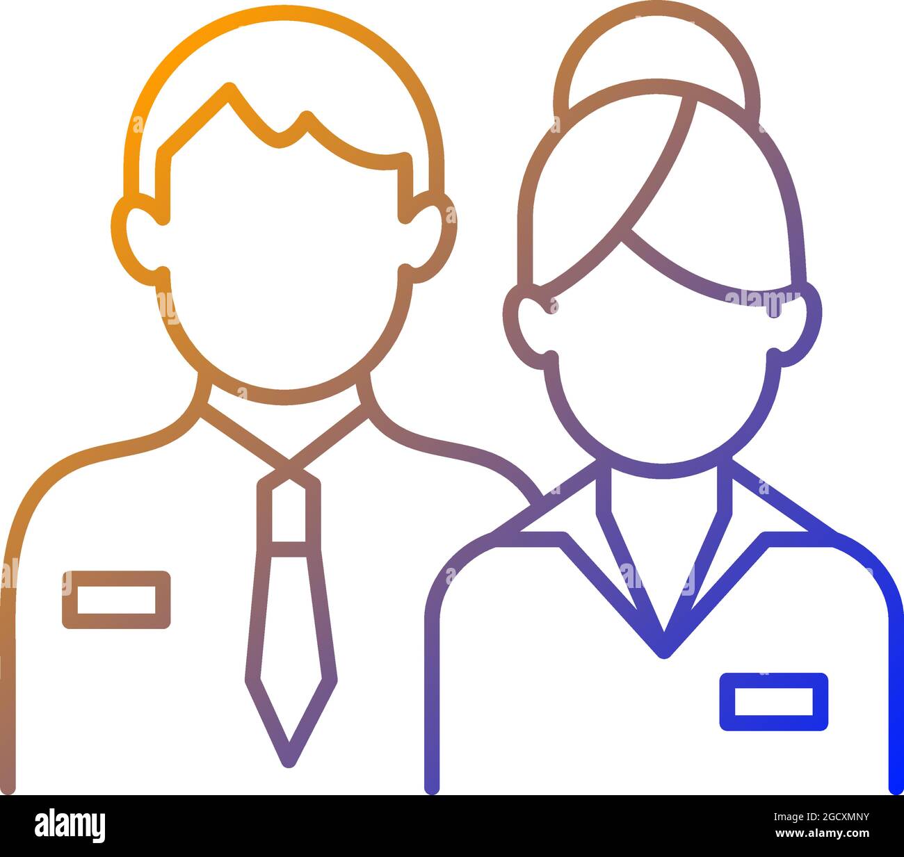 Company staff gradient linear vector icon Stock Vector