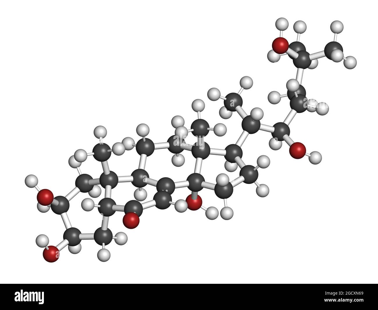 Ecdysone insect molting prohormone. 3D rendering. Stock Photo