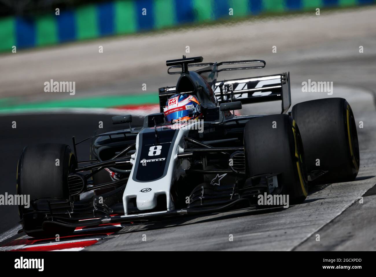 Romain Grosjean (FRA) Haas F1 Team VF-17. Hungarian Grand Prix, Friday 28th July 2017. Budapest, Hungary. Stock Photo