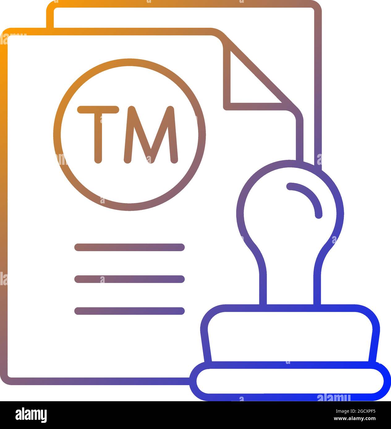 Trademark gradient linear vector icon Stock Vector