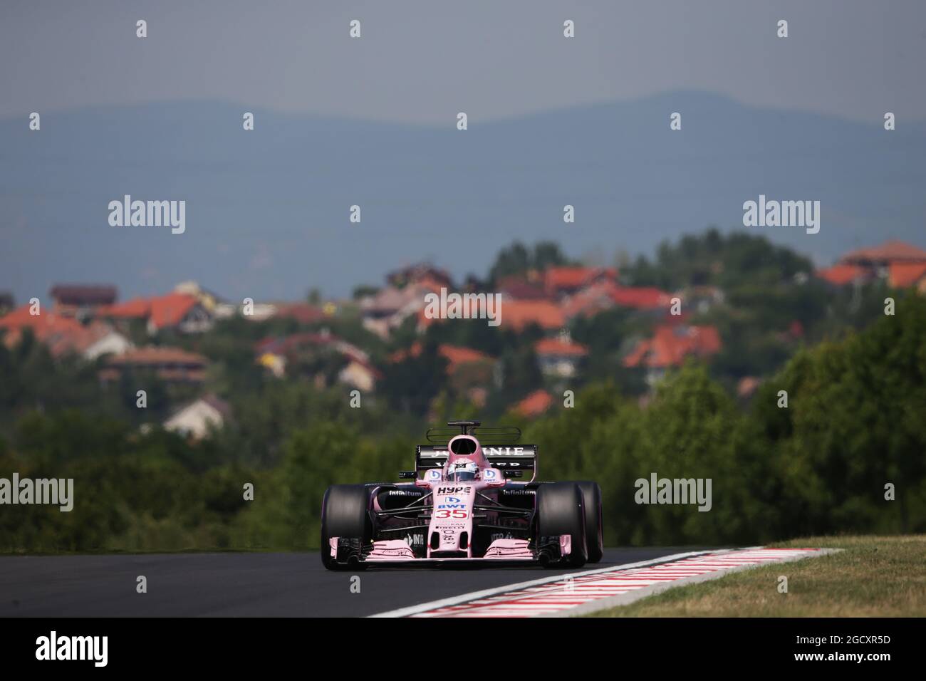 Lucas Auer (AUT) Sahara Force India F1 VJM10 Test Driver. Formula One Testing. Wednesday 2nd August 2017. Budapest, Hungary. Stock Photo