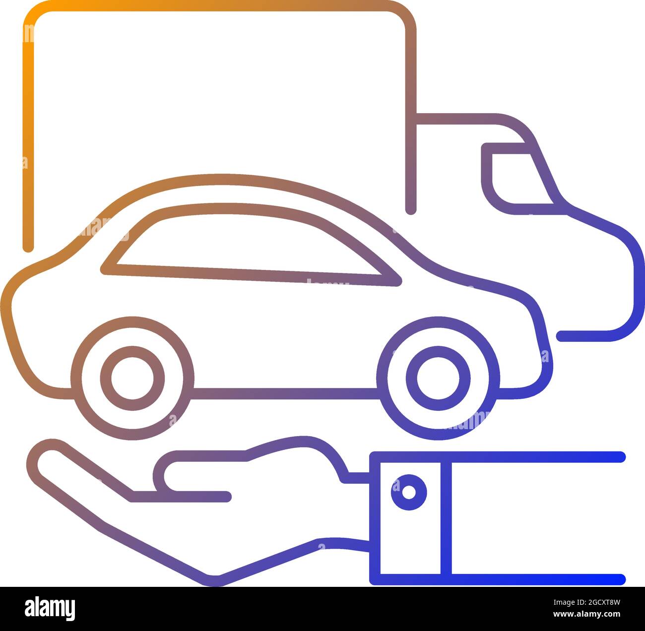 Company owned vehicles gradient linear vector icon Stock Vector