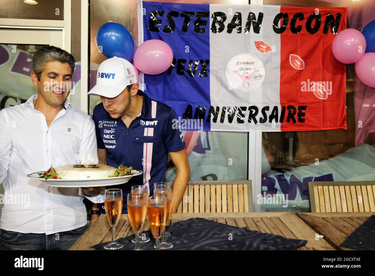 Sahara force india f1 team his father laurent ocon hi-res stock photography and images - Alamy