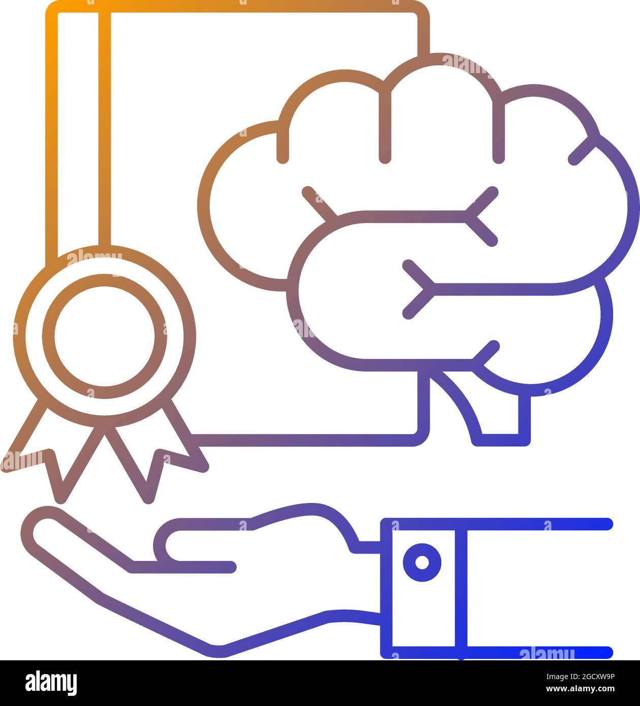 Corporate intellectual property gradient linear vector icon Stock Vector