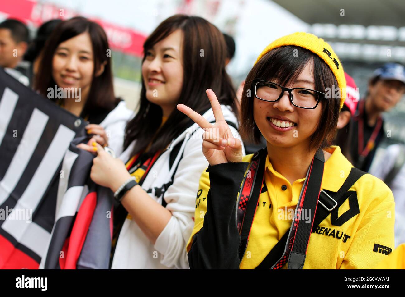 Renault Sport F1 Team fans. Japanese Grand Prix, Thursday 5th October 2017. Suzuka, Japan. Stock Photo