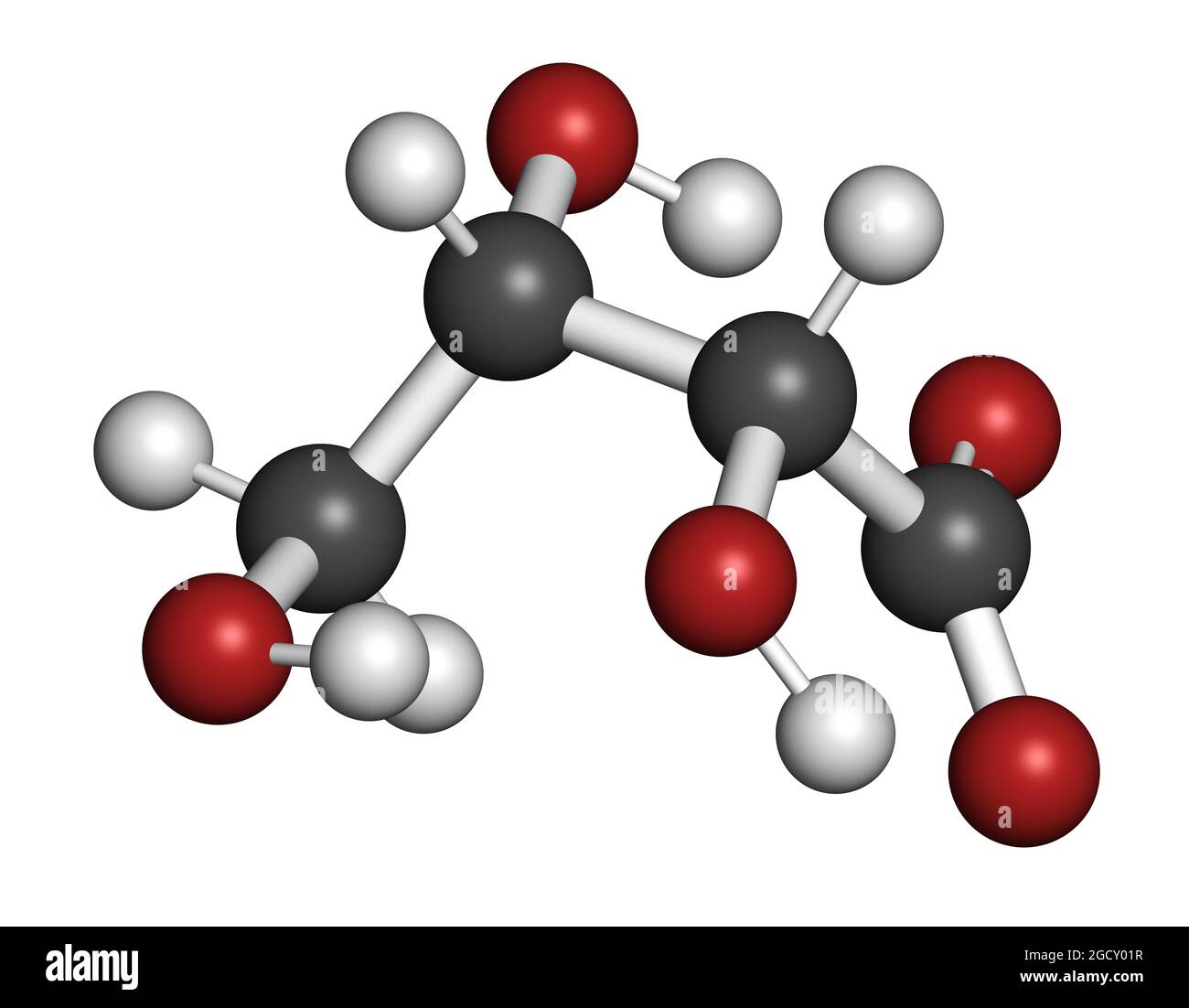 L-Threonic acid molecule. 3D rendering. Stock Photo