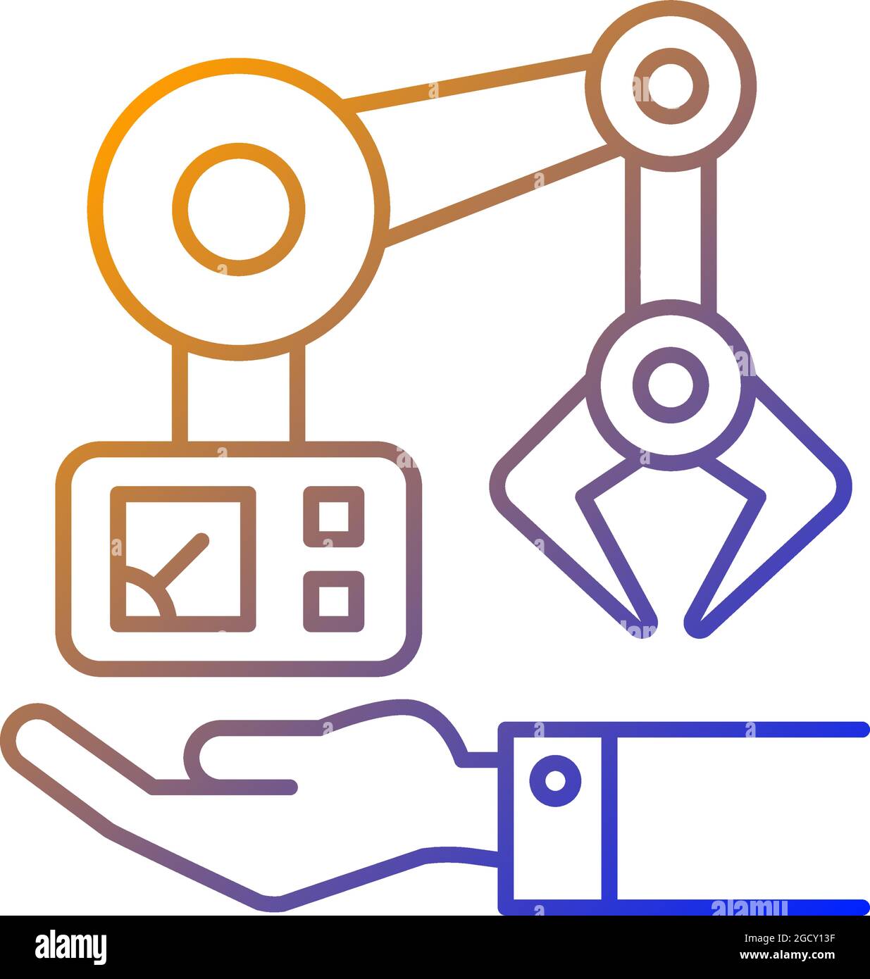 Machinery owning gradient linear vector icon Stock Vector