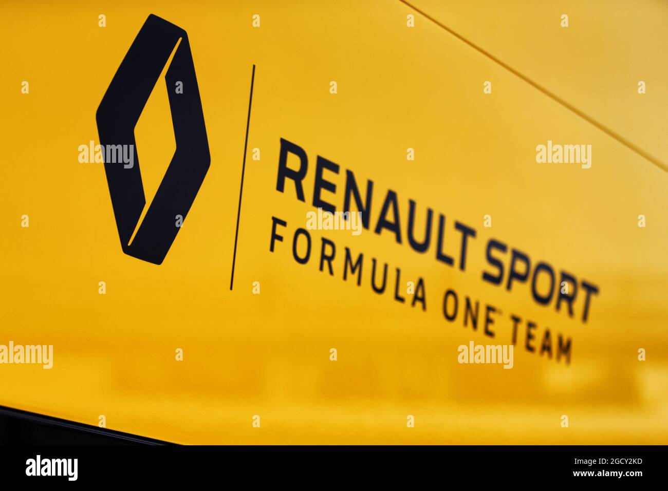 Renault Sport F1 Team logo. Formula One Testing, Day 2, Tuesday 27th February 2018. Barcelona, Spain. Stock Photo