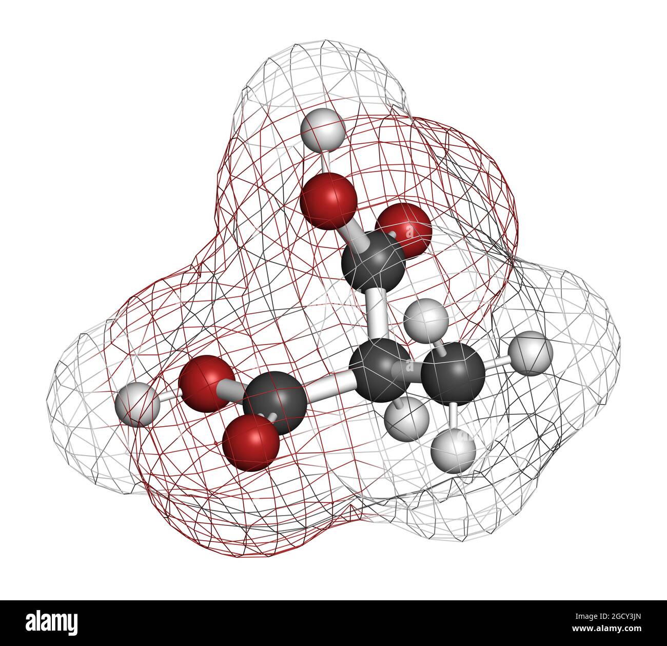 Methylmalonic acid molecule. Increased plasma levels may indicate